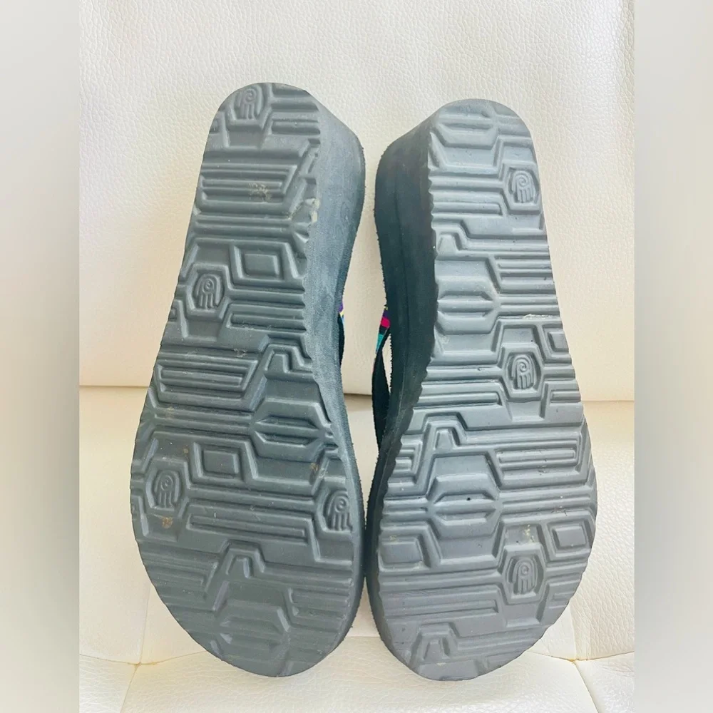 Teva Women's Black and Multicolor Flip Flops - Picture 5 of 5